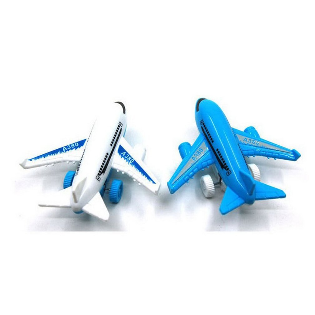 6pcs/set A380 Pull Back Aircraft Resistant To Falling Infant Toys Small Aircraft