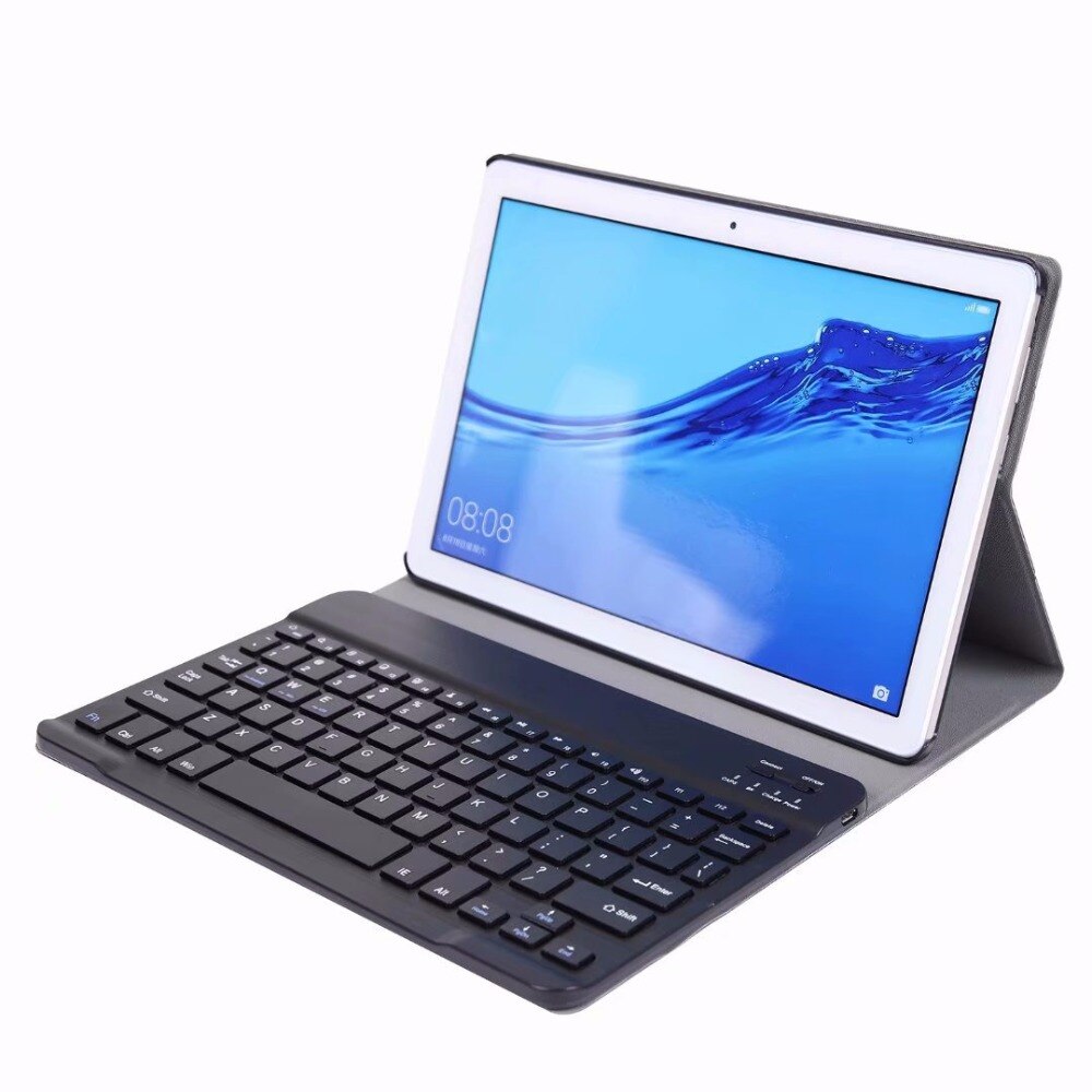 Etui til huawei mediapad  t5 10 ags 2-w09 ags 2-l09 ags 2-l03 10.1 '' ultra tyndt aftageligt trådløst bluetooth tastatur cover