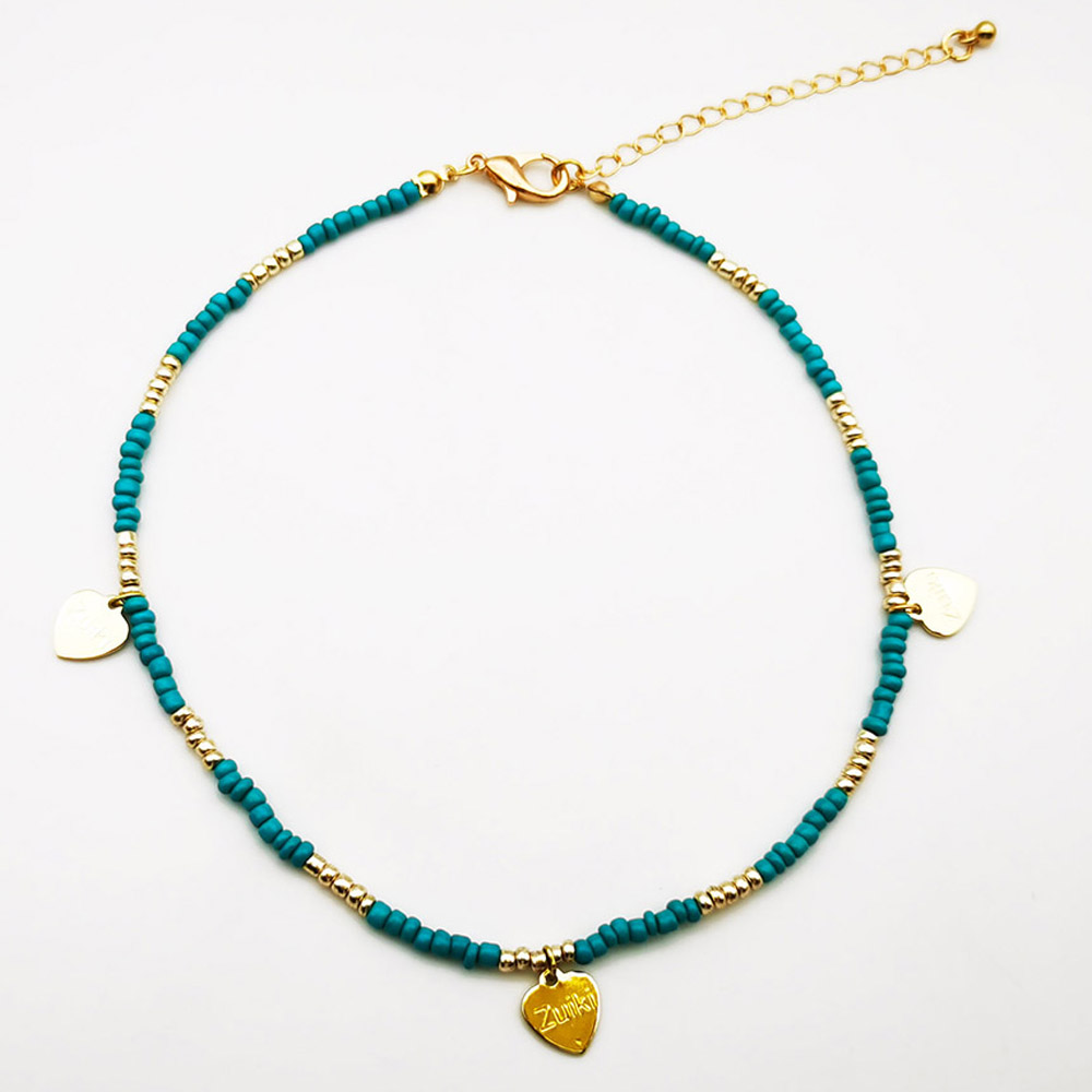 Collar con colgante de cuentas hecho a mano de varias capas, Gargantilla de amor de corazón de estrella de mar étnica, joyería de playa, de Bisutería: Latón Plateado