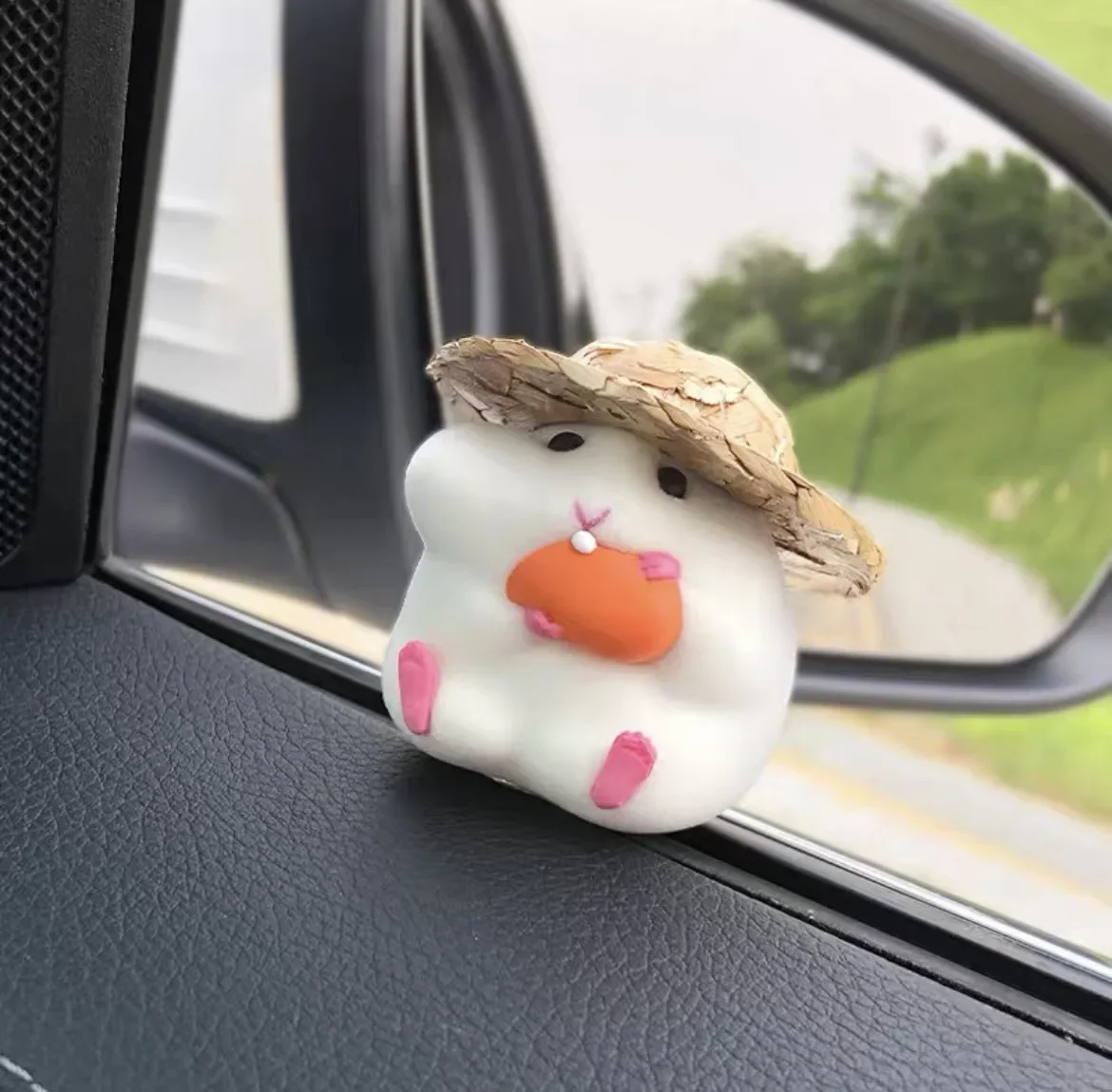 Leuke Hamster Auto Middenconsole Hars Ornamenten Auto Interieur Dashboard Ornamenten Decoratie Auto Decoratie Beeldje: GRIJS