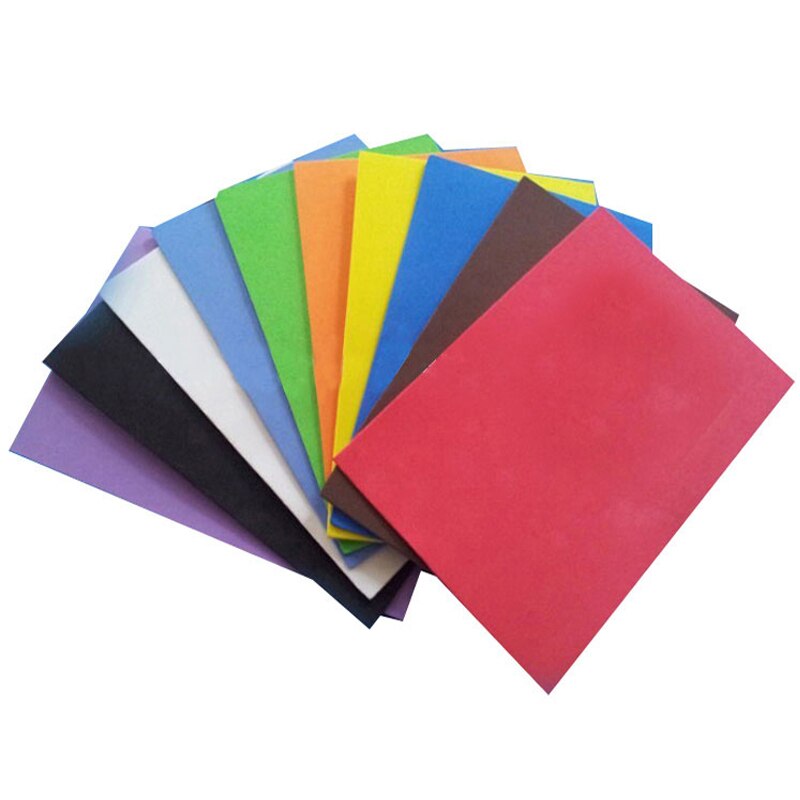 10pcs/lot 10 color A4 Thick 2mm Multicolor Sponge Foam Paper Fold scrapbooking Paper With Adhesive Craft DIY