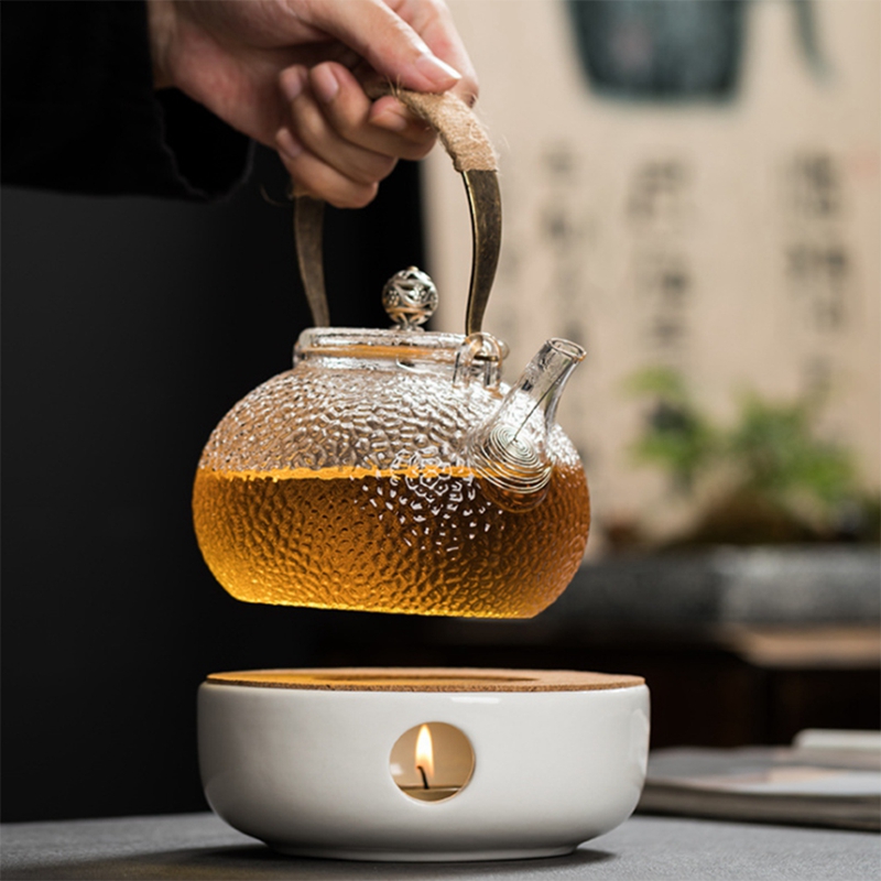 Mini Portable Ceramic Teapot Holder Base Teapot Warmer Insulation Base Coffee Water Warmer Candle Holder Tea Accessories