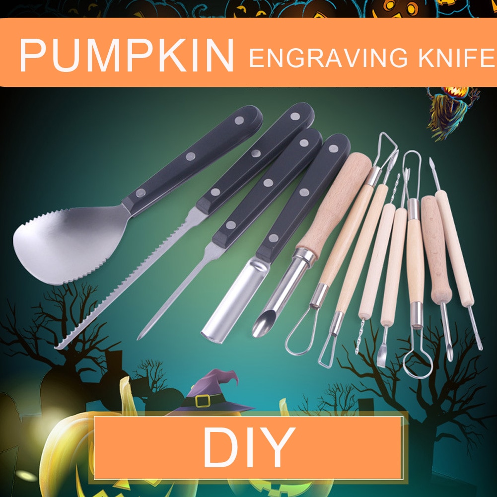 12 stk græskar udskæringsværktøj halloween græskar udskæringsskærer sæt gør det selv græskar dekoration skæreværktøj