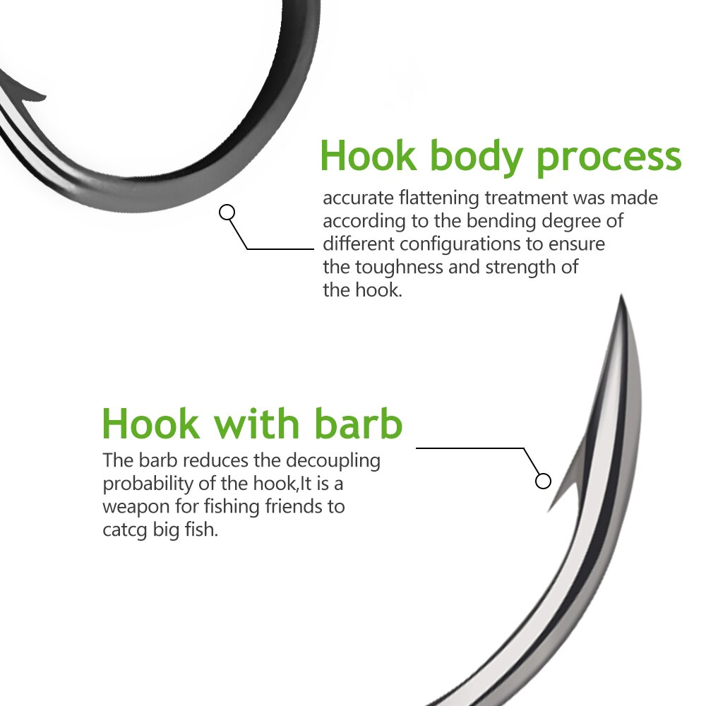 DNDYUJU-anzuelos de pesca de mar 6 #-5/0 #, accesorios aparejos, señuelo de pesca suave, 50 Uds.