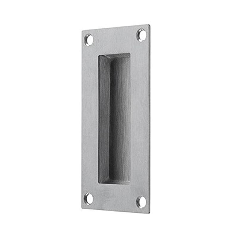 Rectangular Face Fix Flush Recessed Sliding Door Pull Handle Stainless Steel: Default Title