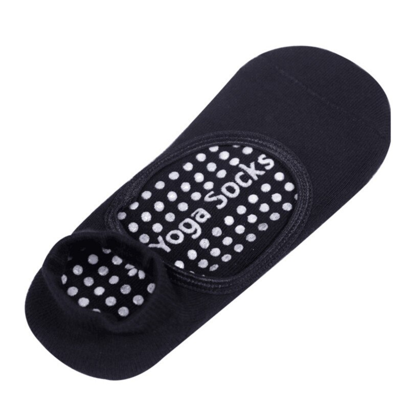 Damen-bandagen-yogasocken, rutschfest, schnelltrocknend, dämpfend, pilates-ballettsocken, guter halt, baumwollsocken: Schwarz