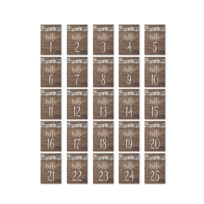 25 PCS Wood Number Double Sided Signs Wedding Table Numbers 1-25 for Wedding Reception Restaurant Birthday Party: Default Title