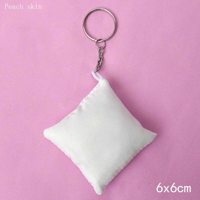20 pçs sublimação em branco chaveiro anel de pele pêssego pano camurça tecido chaveiros impressão de transferência calor diy consumíveis em branco: Peach skin