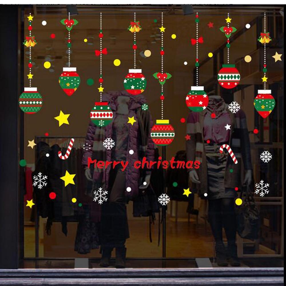 Christmas decoration self-adhesive-free window sticker glass electrostatic stickers Year Flakes shop wall sticker: F