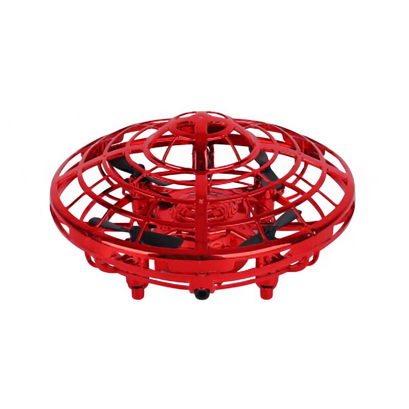 Electronic induction aircraft UFO Model airplane Hand feeling Flying Gesture Sensor Smart Flying Saucer with LED Lights Mini boy: Red