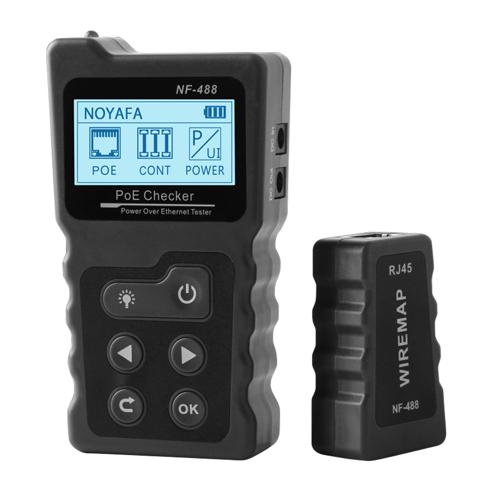 NF-488 Poe Checker Netwerk Kabel Breaker Finder RJ45 Netwerk Kabel Continuïteit Tester Met Loop Test/Power Test/Verlichting functie