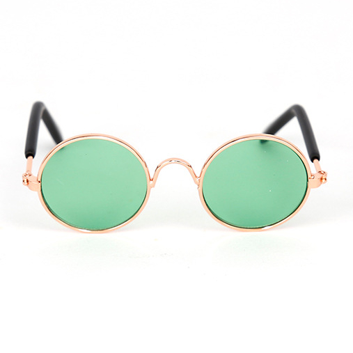 Leuke Vintage Ronde Kat Zonnebril Huisdier Foto's Rekwisieten Reflectie Brillen Bril voor Katten Kleine Hond Hond Kat Accessoires: Licht Geel