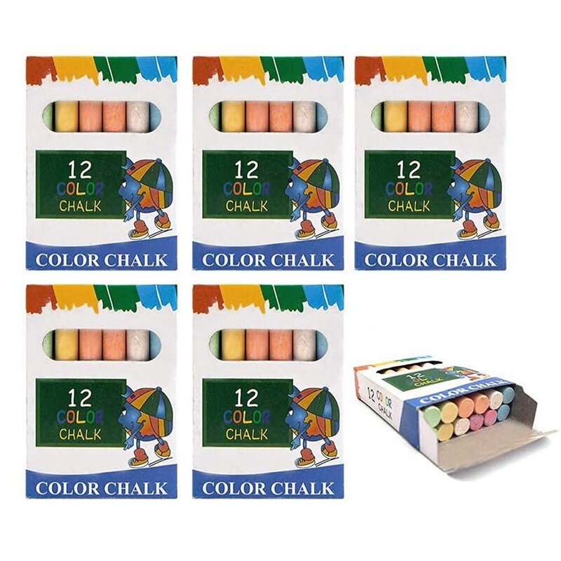 300 Pcs/Colorful Chalk Dust-Free Chalk Pen Non-Toxic Dustless Box Chalks for Kids School Stationery Supplies