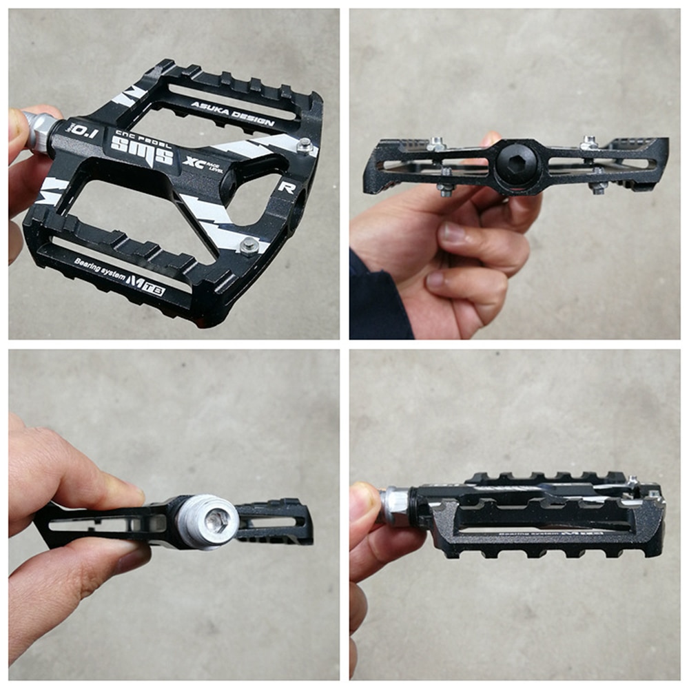 NICOLIE Olievlek Mountainbike Pedalen Mtb Plat Compatibel Met Aluminium Racefiets Pedalen Lager Anti-Silp Bmx Vouwfiets Pedalen Fietsonderdelen - Rood
