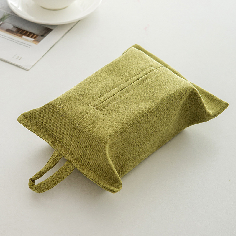 Boîte à mouchoirs en tissu à corde suspendue, Style minimaliste, couverture de mouchoirs pour salon, bureau domestique, sac en papier monté sur voiture, Type suspendu: green