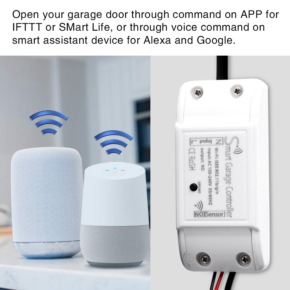Garagedeur Wifi Afstandsbediening Smart Deuropener Apparaat Close Open Ondersteuning Voor Alexa Google Mobiele Telefoon 2.4 Ghz Wifi