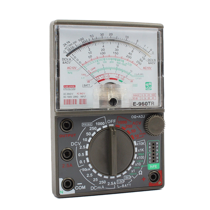 Analog Multimeter De-960Tr AC DC Volt Ohm Current Testing Electrical Multitester