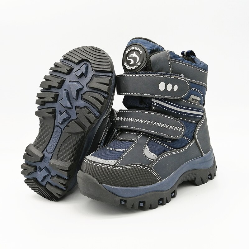 Wasserdicht 1 paar Winter Warme Wolle Schnee Stiefel Ski freundlicher Junge Leder Stiefel -40 oder-30 grad Art Stiefel