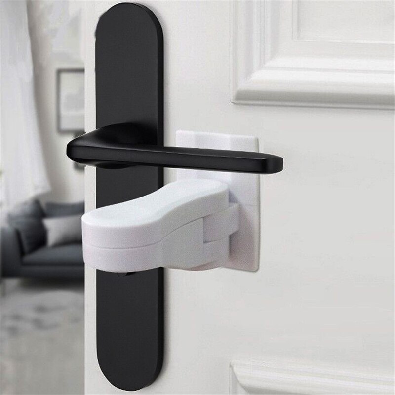 2 Teile/satz Baby Schrank Schlösser Tür Ebene Griff Mit Klebstoff Anti-Geöffnetes Schloss Für Art Schutz Baby Sicherheit Zubehör