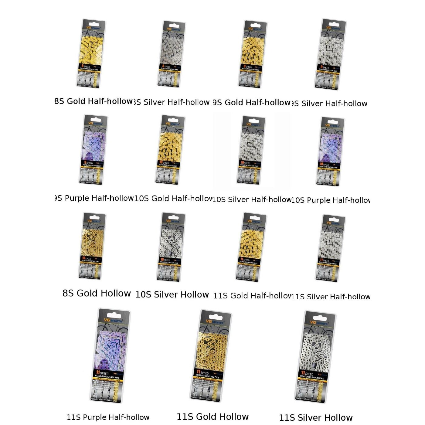 Vg sport 8-11 speed 116l fiets fietsketting mtb racefiets half/holle legering ultra lichte ketting vervanging voor 8/9/10/11 speed