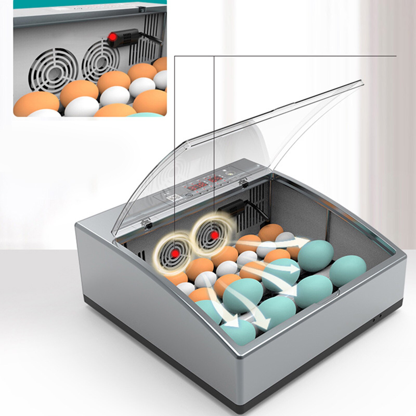 220V EU Egg Incubator Brooder Bird Hatcher For Chicken Coop Turner Farm Equipment Electronic Automatic Hatchery Tool