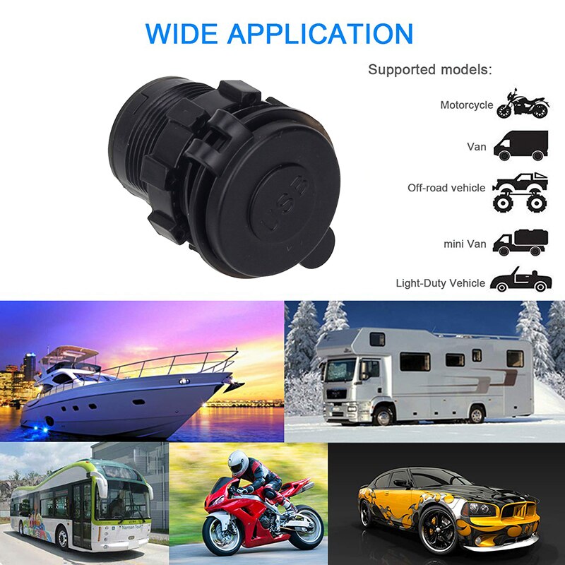 4.2a dubbele usb-telefoonopladers met led-display, waterdichte stopcontactadapter voor auto, boot, motor, atv, camper,  d4
