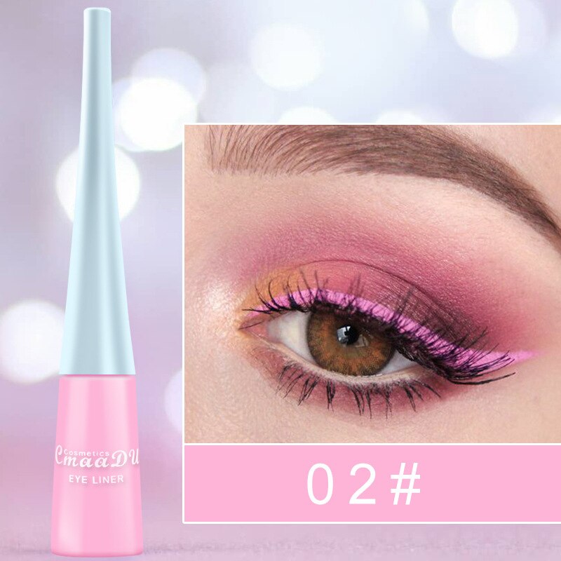 12 Kleuren Neon Vloeibare Eyeliner Potlood Waterdichte Kleurrijke Blauw Groen Geel Wit Eye Liner Pen Vrouwen Make-Up Ogen Cosmetica