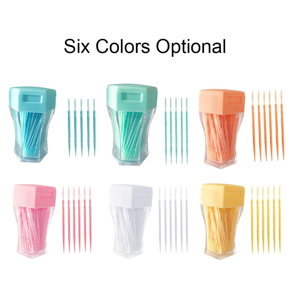 200 Stuks Tandenstoker Borstel Plastic Double-Ended Tandenstokers Tanden Schoonmaken Tool Oral Care Tooth Sticks
