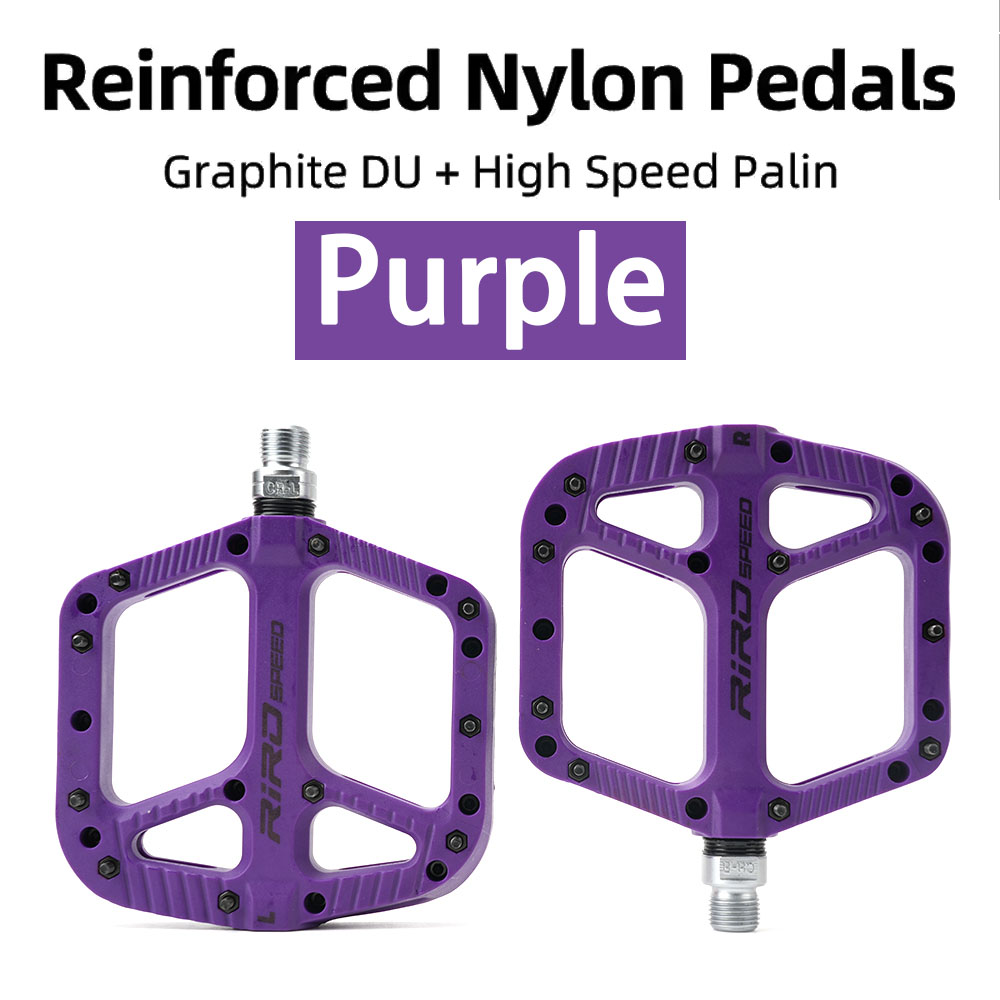 Pedales de bicicleta de montaña, rodamientos de sellado ultraligeros, pedales de bicicleta, pedales de plataforma plana de nailon para piezas de bicicleta de montaña bmx de carretera: Rojo