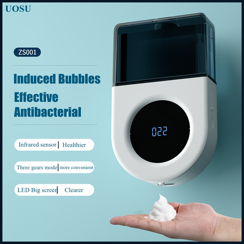 Automatic Induction Foaming Hand Washer LED Display Screen Washing Machine Infrared Sensor Soap Dispenser For Bathroom Wall