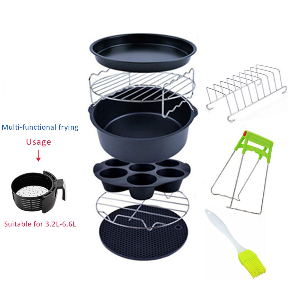 9 Pcs/set 6/7/8 Inch Air Fryer Accessories For Gowise Phillips Cozyna and Secura Fit All Airfryer Kitchen Bakeware Set