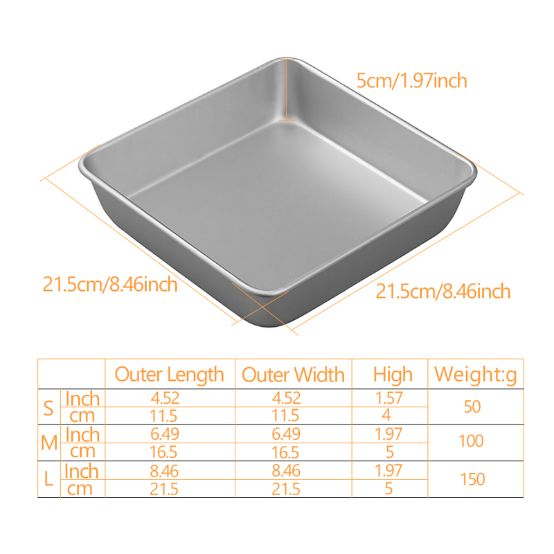 4/6/8inch quadratische Kuchen formen 3 Schichten Engel Lebensmittel Kuchen form Aluminium quadratische Backformen Backform
