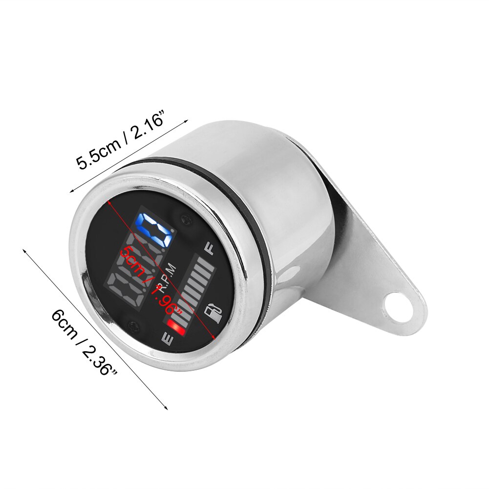 Universele 12 V 2 In 1 Motorfiets Digitale LED Snelheidsmeter Toerenteller Olie Brandstof Gauge Volledig Elektronische Digitale Display