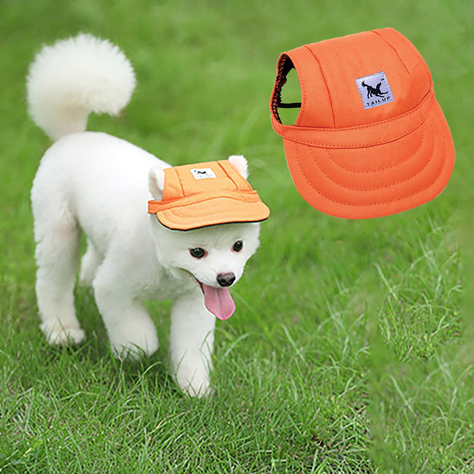 Large Size TAILUP Dog Hat With Ear Holes Summer Canvas Baseball Cap For Small Pet Dog Accessories Hiking Pet Products: OR