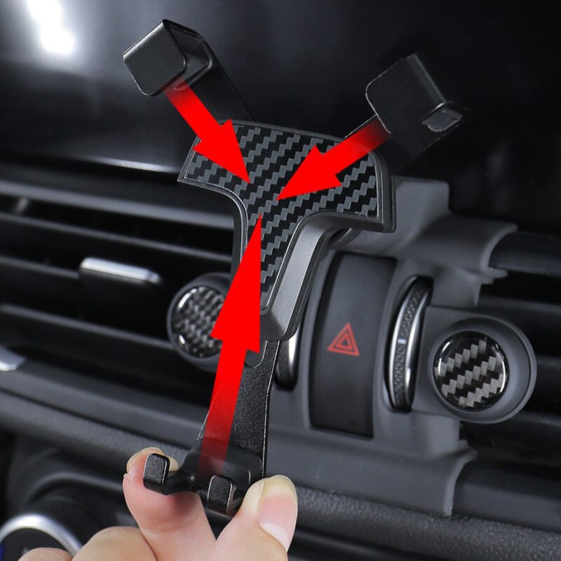 Voor Alfa Romeo Stelvio 949 Plastic Legering Carbon Black Antislip Mount Stand Mobiele Telefoon bracket Holder Ondersteuning