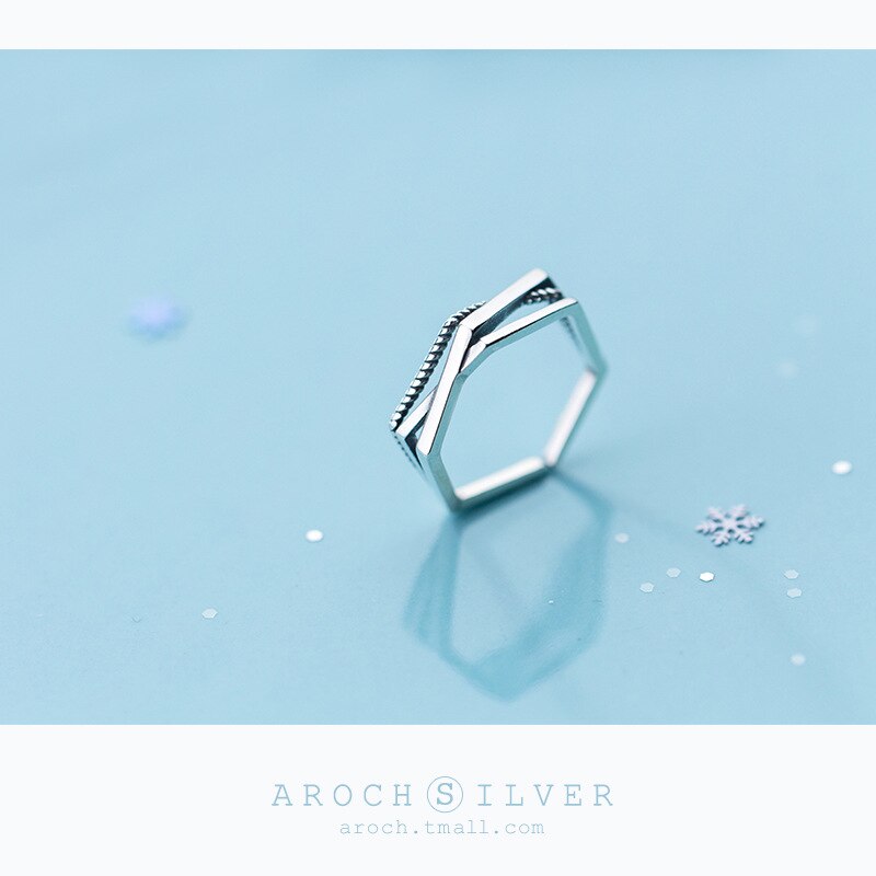 Neuheiten charmant Hexagon Ring für Frauen Boho Knöchel Party Ringe gotisch Punk Schmuck für Mädchen