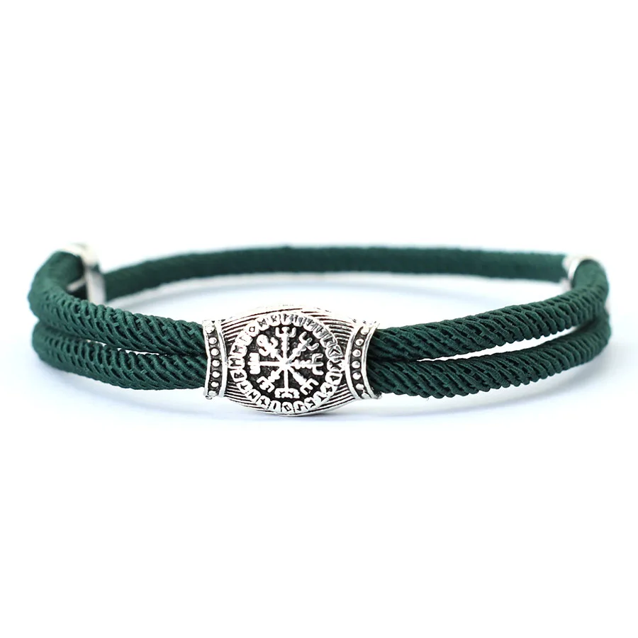 Mode Mannen Armband Touw Handgemaakt Weaven Viking Symbool Braslet Verstelbare Nautische Draad Braclet Surfen Sieraden Accessoires: Antique Bronze Plated