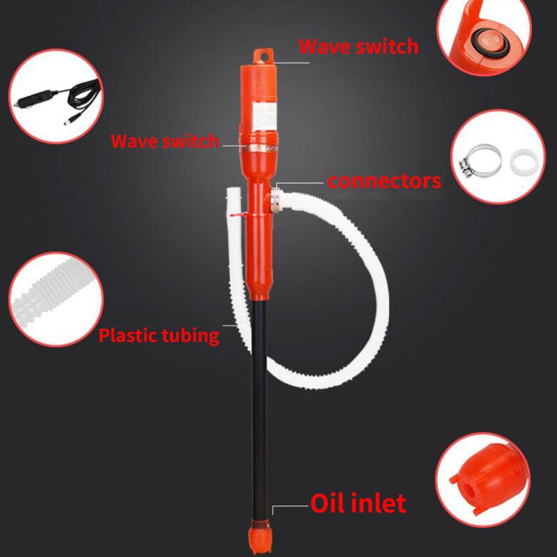 12V Auto Voertuig Brandstof Gas Transfer Zuig Pompen Draagbare Outdoor Elektrische Pomp Water Olie Gas Gereedschap Benzine Pomp Met lijn