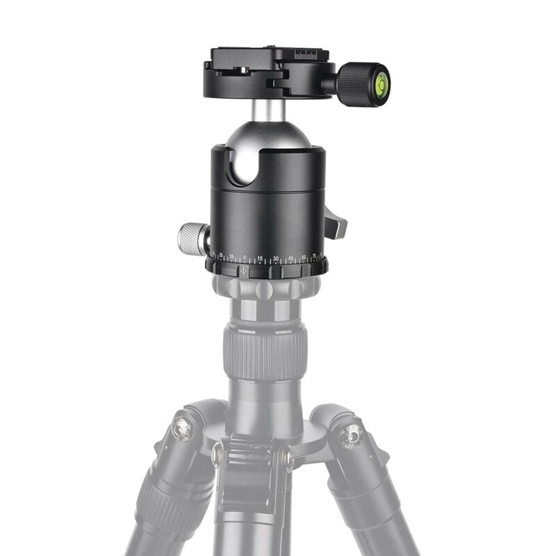 Abhu-camera statiefkop aluminiumlegering camera panoramisch statief kogelkop met snelkoppelingsplaat 1/4 inch schroefbevestiging voor came