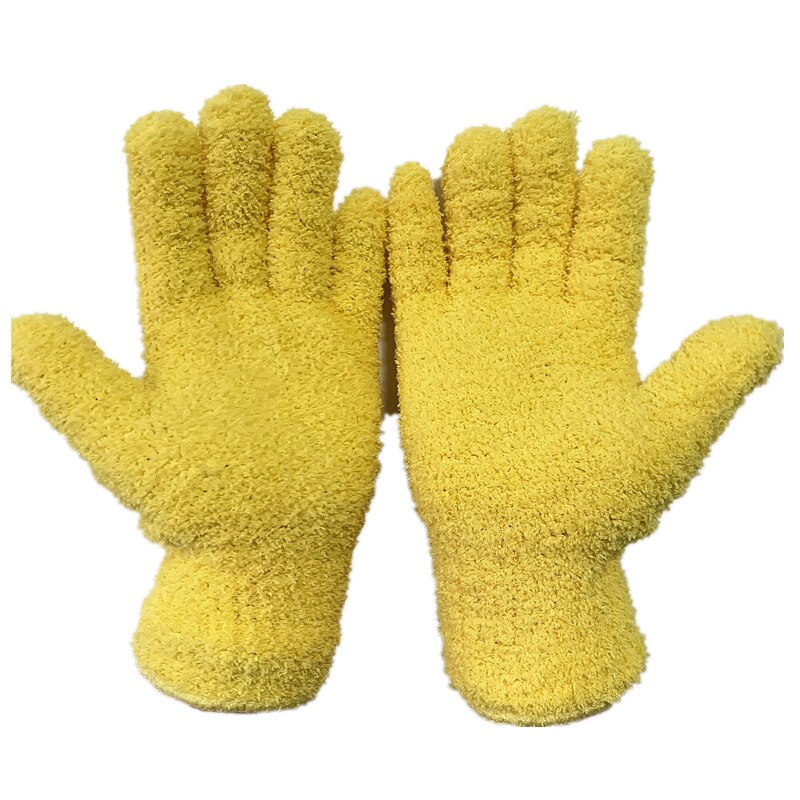 Gants anti-poussière en microfibre, 1 paire, en molleton de corail, pour le nettoyage et les travaux ménagers, absorbant