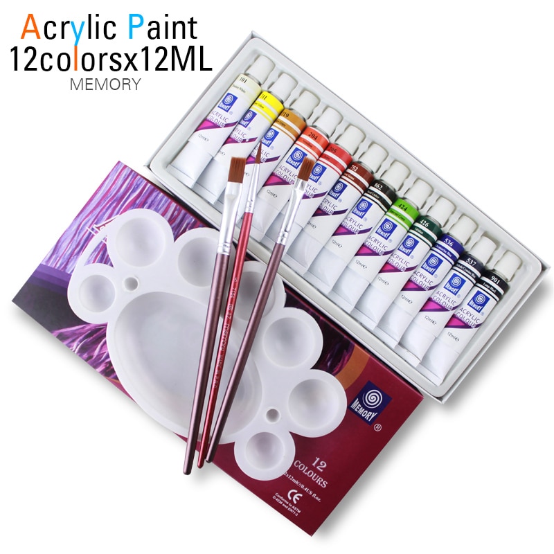 acrylverf buizenset nail art schilderij tekening tool voor de kunstenaars 12ml 12 kleuren bieden penselen voor gratis