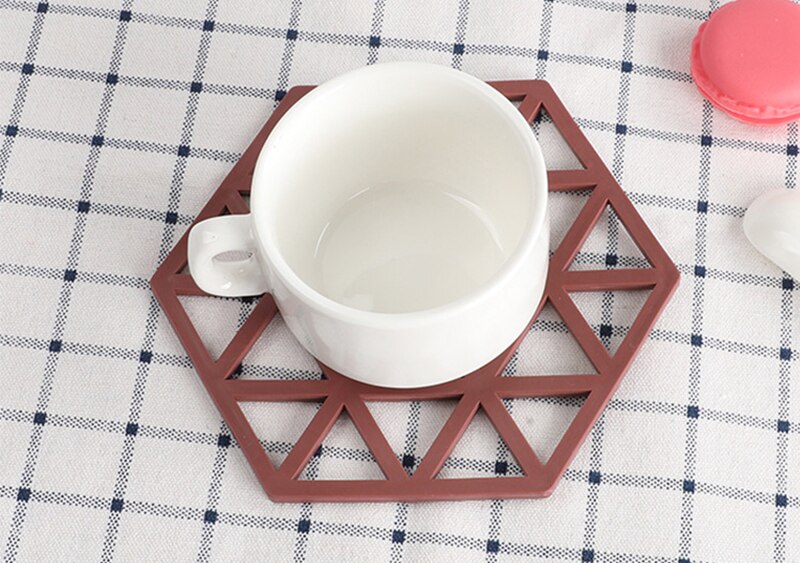 Siliconen kom drank koffie beker onderzetters placemats anti-pad antislip hexagon eettafel matten thuis desktop accessoires