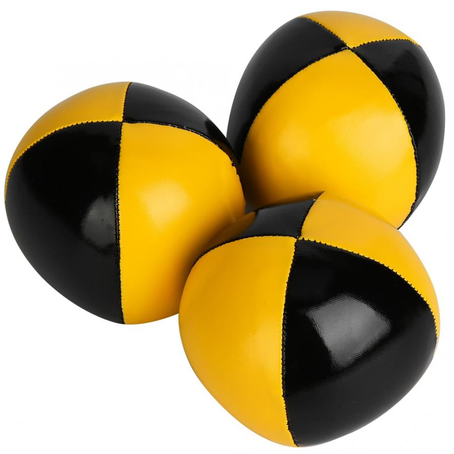 3PCS Yellow Black PU Thud Juggling Balls Clown Playing Juggle Ball Set for Beginner Juggling Ball Equipment