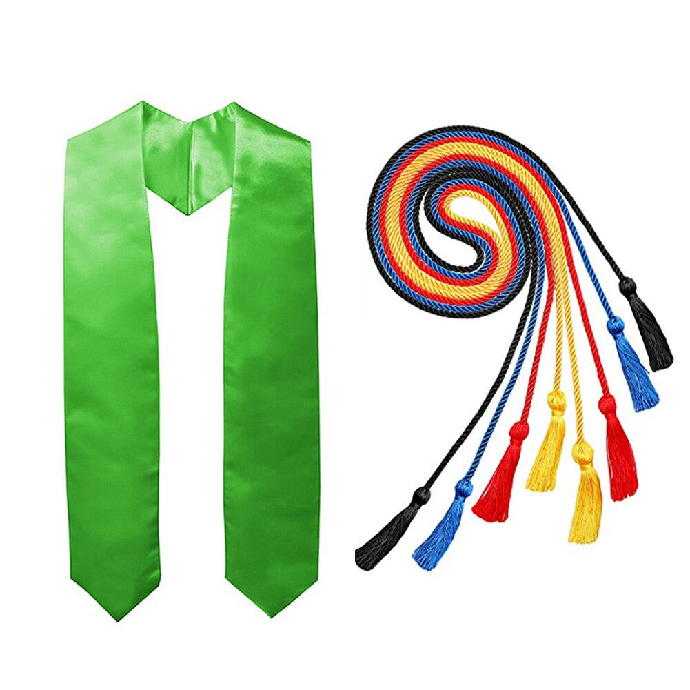 Estola de Honor de graduación de Color sólido, banda, borla, decoración, cordones, utilería para fotos graduadas