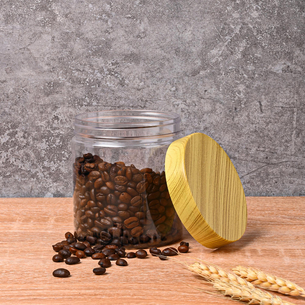 Coperchi per barattoli di plastica trasparente contenitori per cosmetici vuoti di colore di legno scatola per trucco bottiglia da viaggio 30ml 50ml 60ml 80ml 100ml 120ml 250ml 500ml