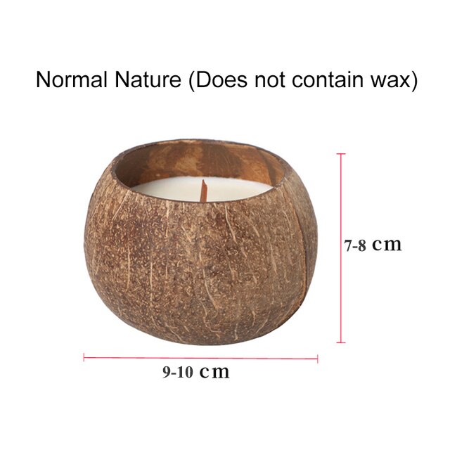Coconut Shell Handcraft Candle Making Container Empty Bowl DIY Scented Candle Making Soy Wax Candle Cup Accessories: Normal Nature