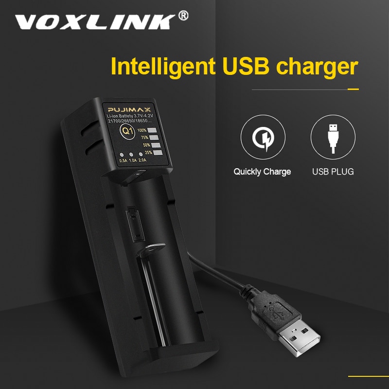 Voxlink Batterij Oplader 18650 Smart Opladen Usb Micro Plug 26650 21700 22650 14500 26500 Li-Ion Oplaadbare Batterij Oplader