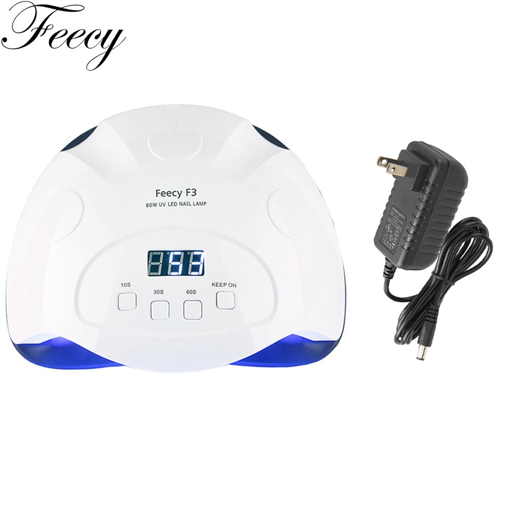 48 W/80 W Nagel Lamp Dual Uv Led Lamp Voor Nagels Manicure Drogen Gels Vernis Nail Droger Machine lampe Uv Gel Ijs Lamp Feecy X7 Plus: F3 80W US Plug