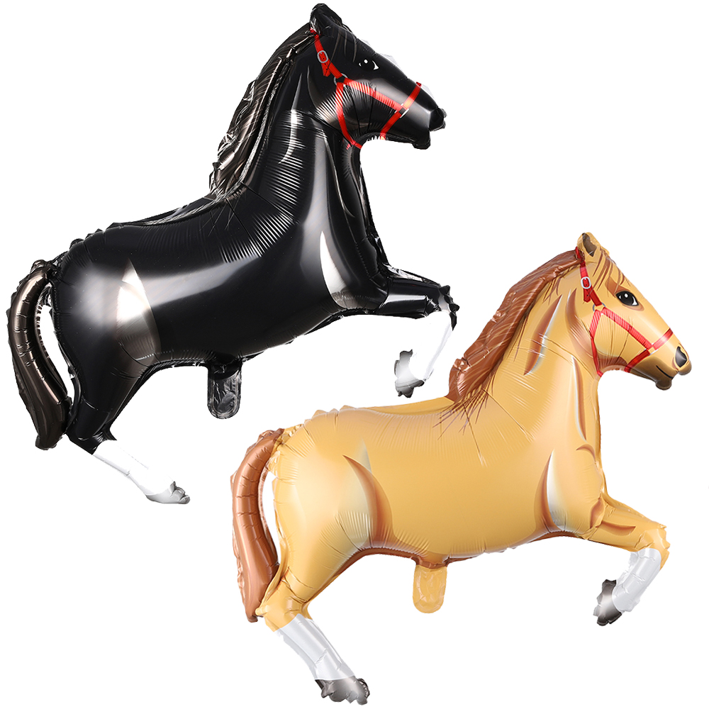 1/2pcs Large Black White Horse Balloon Aluminum Foil Horse-Shaped Balloons Cowboy Birthday Party Decoration Baby Shower Supplies: light green