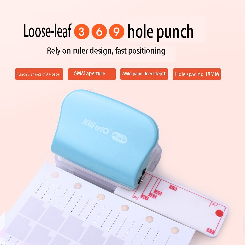 Fromthenon Paper Hole Punch A7A6A5 Spiral Notebook 3/6/9 Holes Planner DIY Loose-leaf Puncher Manual Scrapbooking Tools